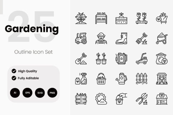 A Brand Designer's Review of the Gardening Outline Graphics & Icon Pack