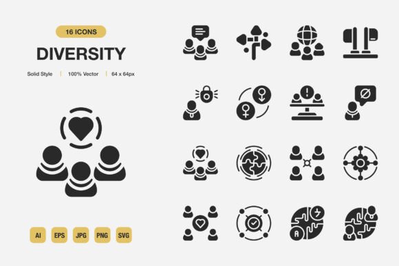 A Designer's Take on the Diversity Solid Icons Set