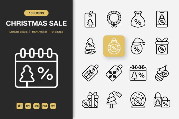 A Graphic Designer’s Review of Christmas Sale Outline Icons