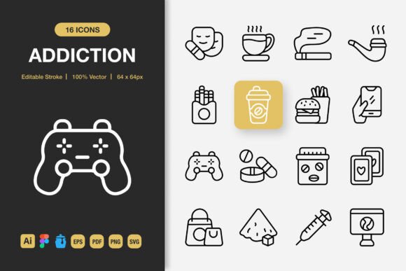 A Minimalist Addiction Outline Icon for Crafters
