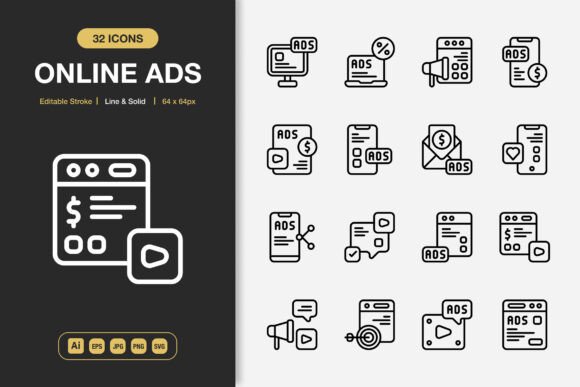 A Real Designer's Take on the Online Ads Icons Embroidery Set