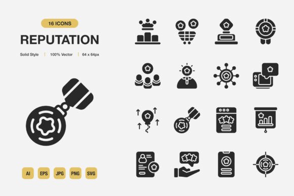 A Solid Choice: The Reputation Solid Icons Graphics Set