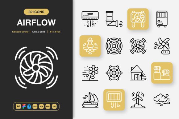 Airflow Icons: Graphics for Modern Crafting