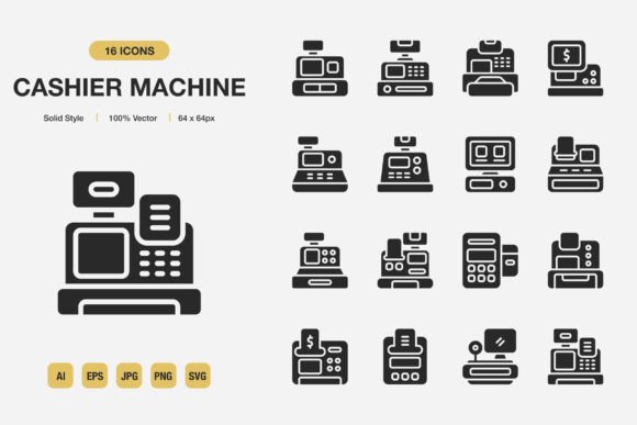 Cashier Machine Solid Icons: A Publisher's Review of Essential Graphics