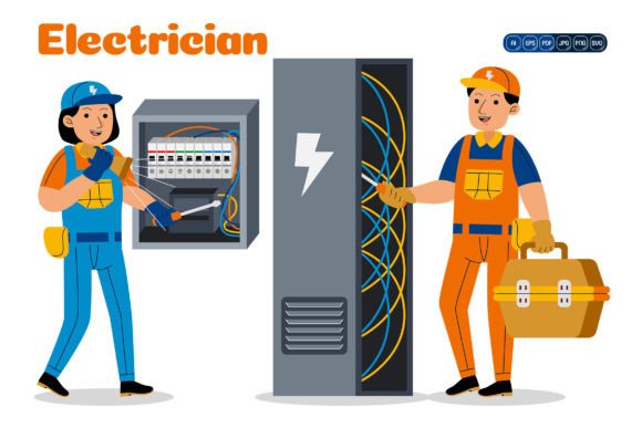 Electrician Illustrations for Crafters & Small Businesses