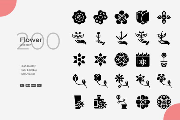 Flower Solid: A Graphic Icon Set Built for Creative Commerce