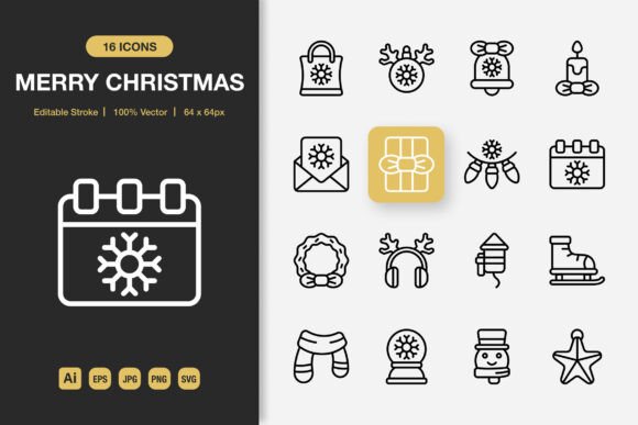 Handcrafting Elegance: A Graphic Set for Minimalist Festive Projects