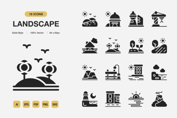 Landscape Solid Icons: A Graphic Designer's Toolkit Review