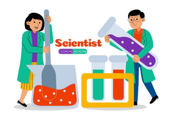 Man and Woman Scientist Profession Graphics: A Designer's Review