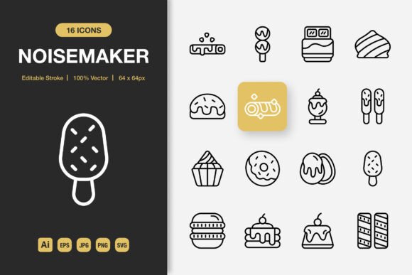 Noisemaker Outline Icons: A Graphics Designer's Campaign Asset Review