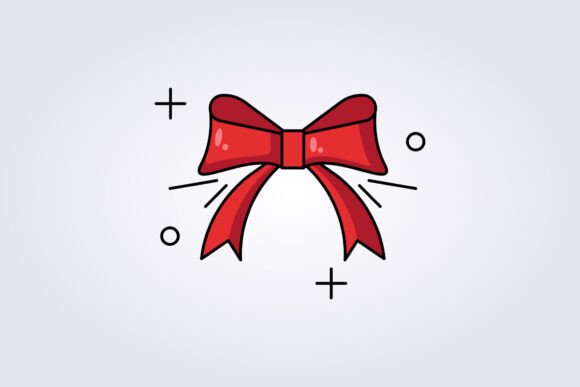 Red Ribbon Bow Icon Vector Illustration for Graphics and Illustrations
