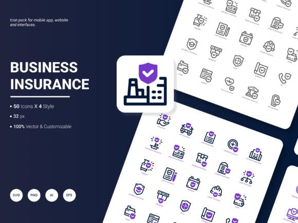 The Business Insurance Icon Pack: A Versatile Graphics Solution