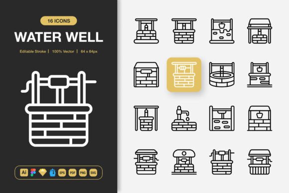 Water Well Icons: A Minimalist Graphics Set for Real Client Projects